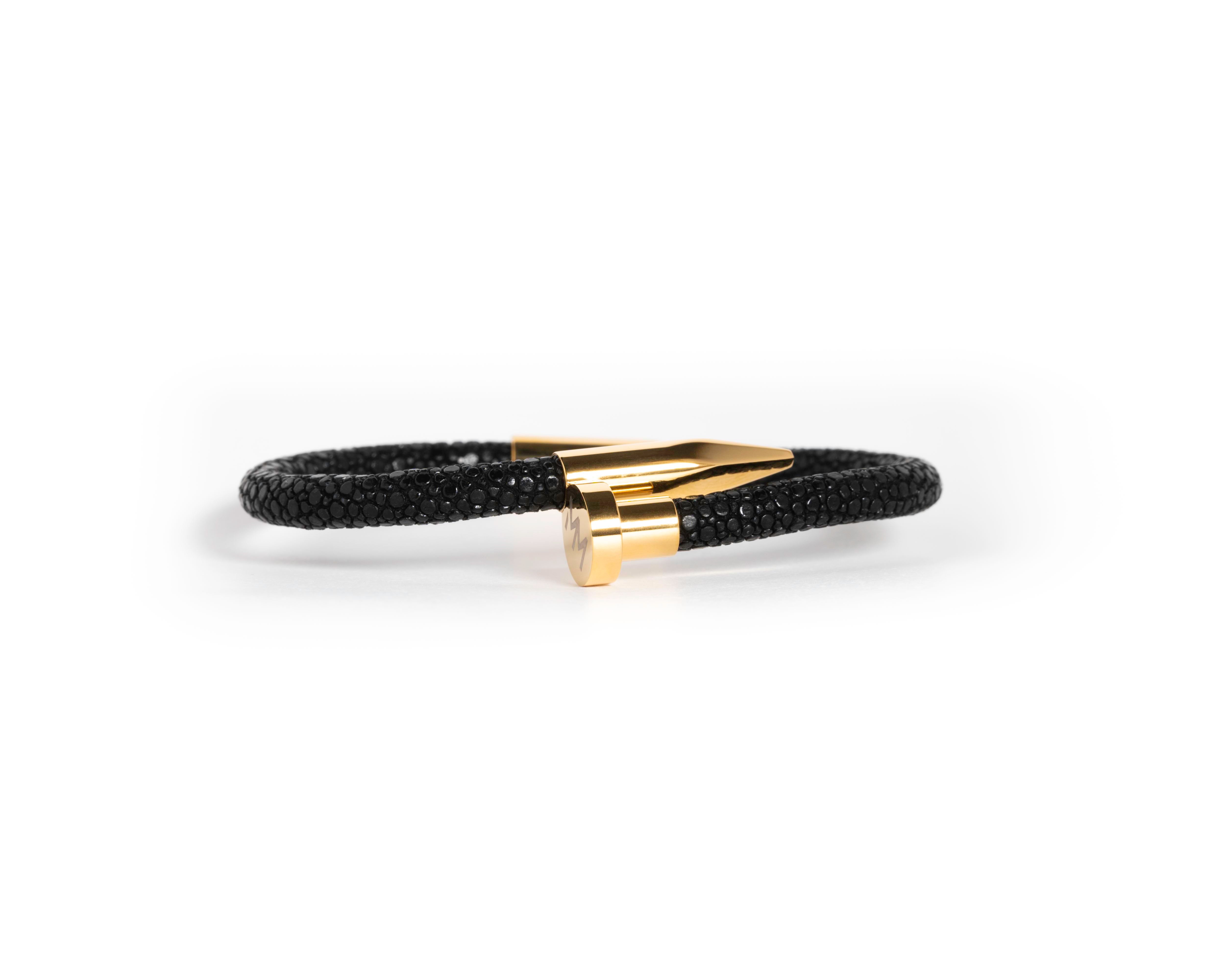 Black/Gold Stingray Nail Bracelet