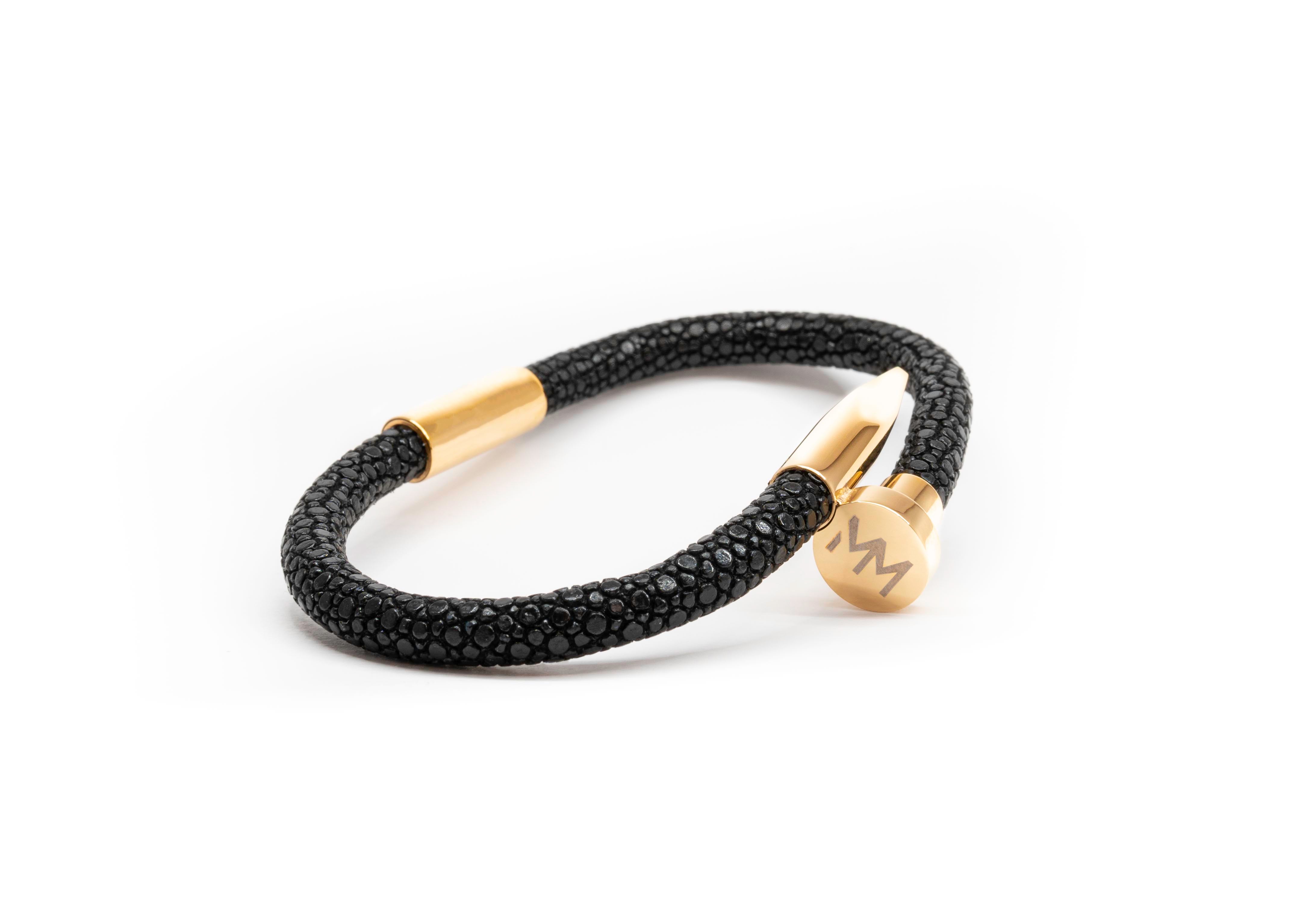Black/Gold Stingray Nail Bracelet