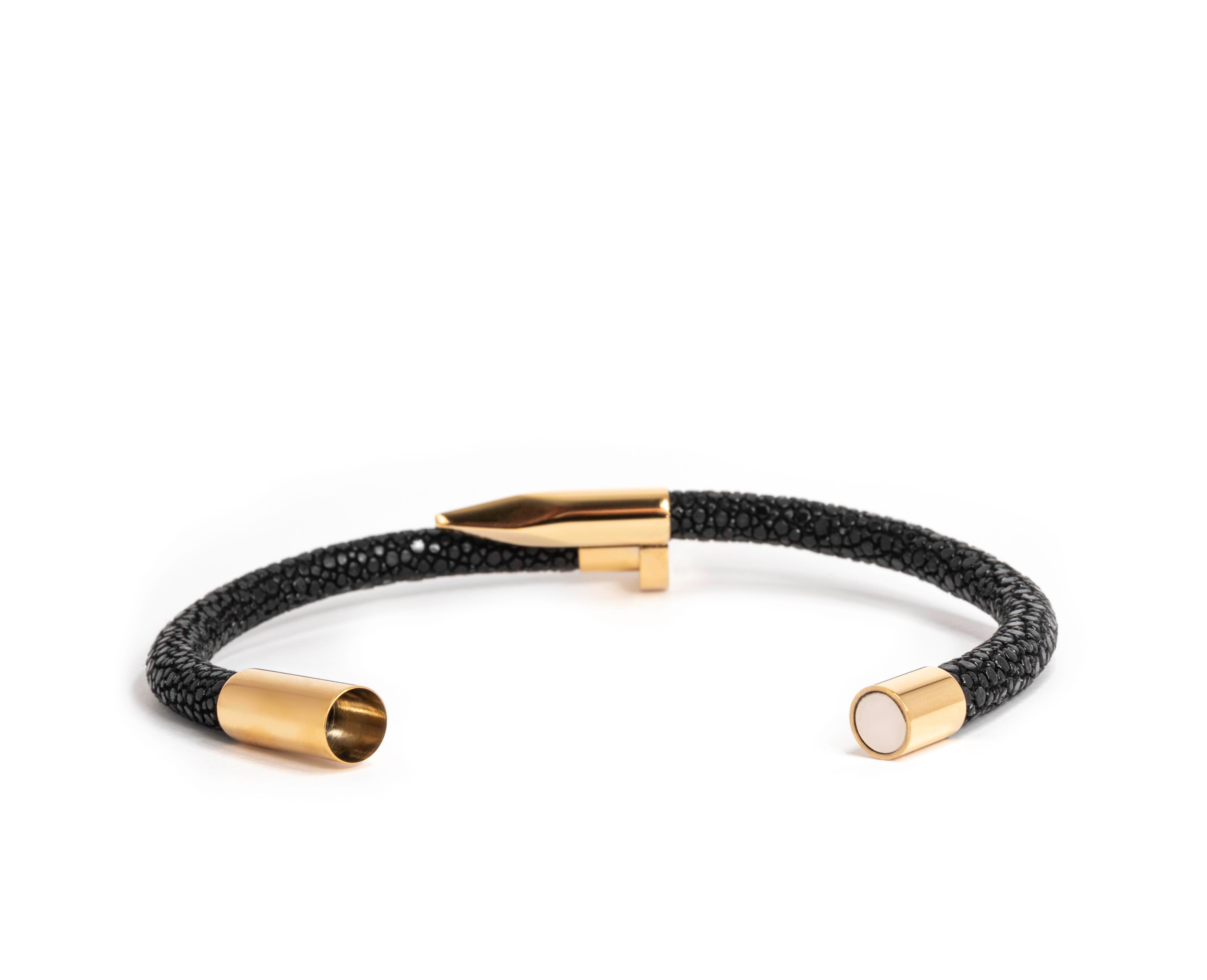 Black/Gold Stingray Nail Bracelet