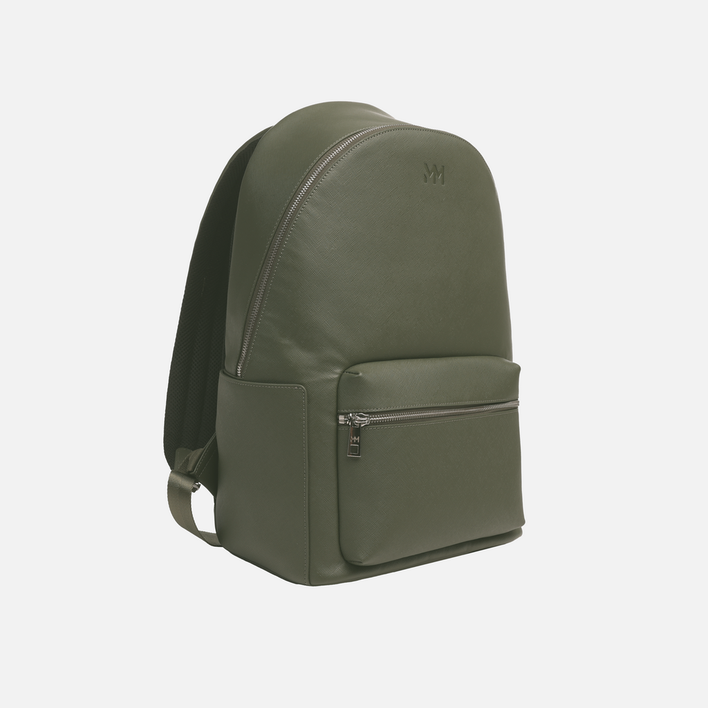 Olive Saffiano Leather Rucksack