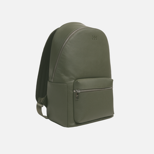 Olive Saffiano Leather Rucksack