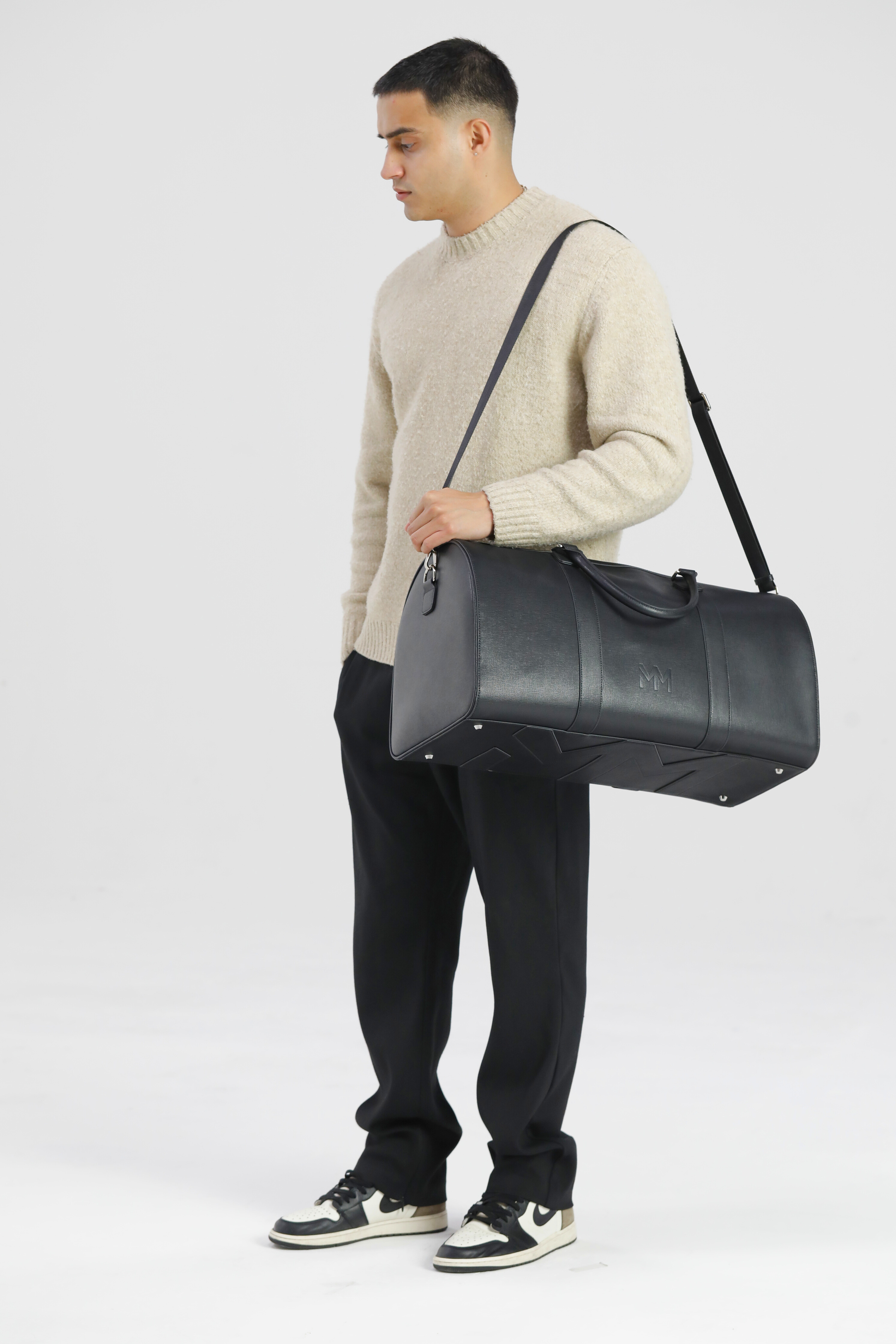 Black Saffiano Duffle Bag