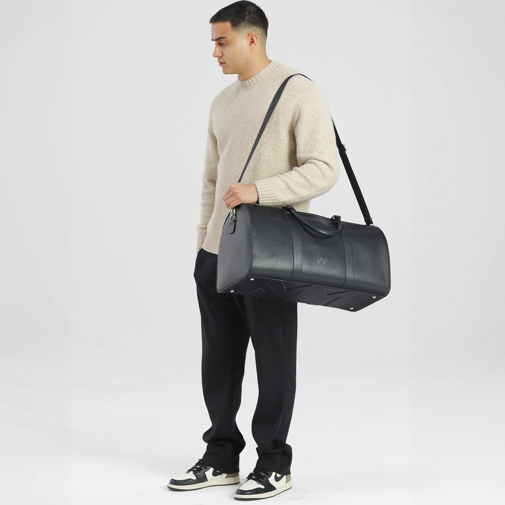 Black Saffiano Duffle Bag