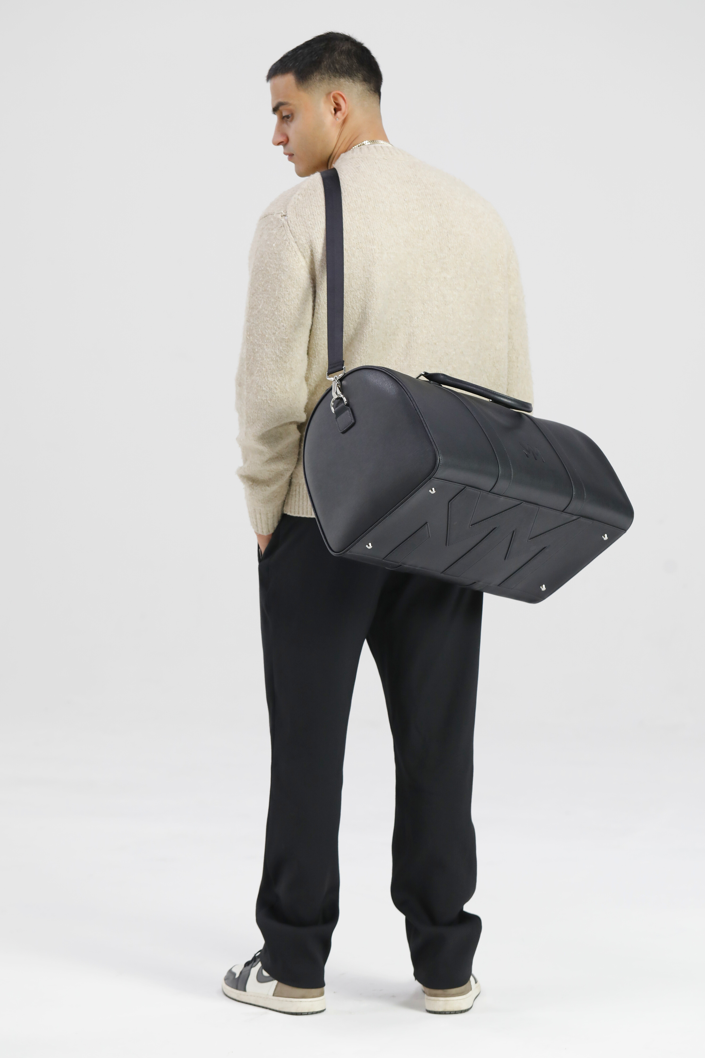 Black Saffiano Duffle Bag