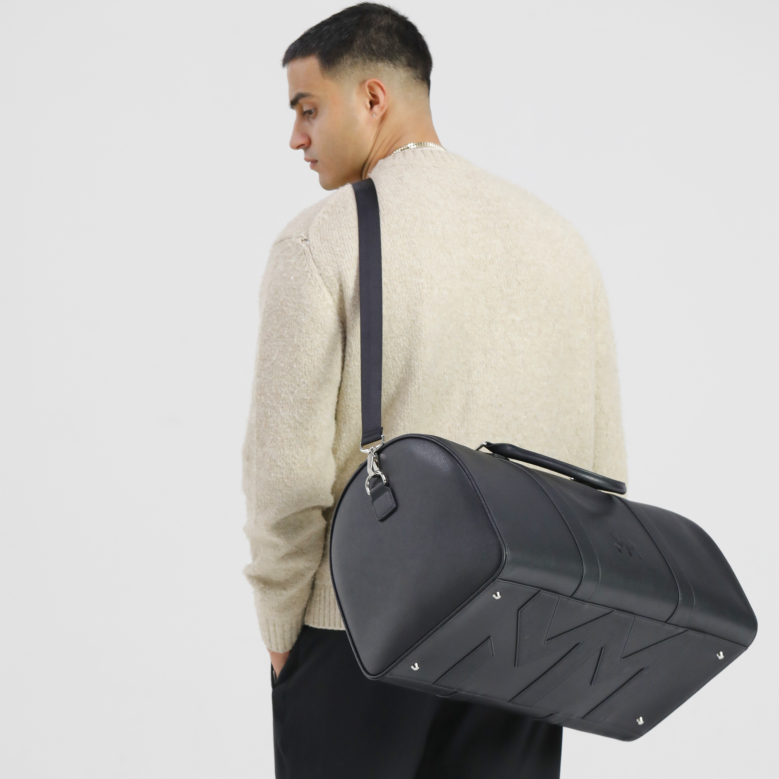 Black Saffiano Duffle Bag