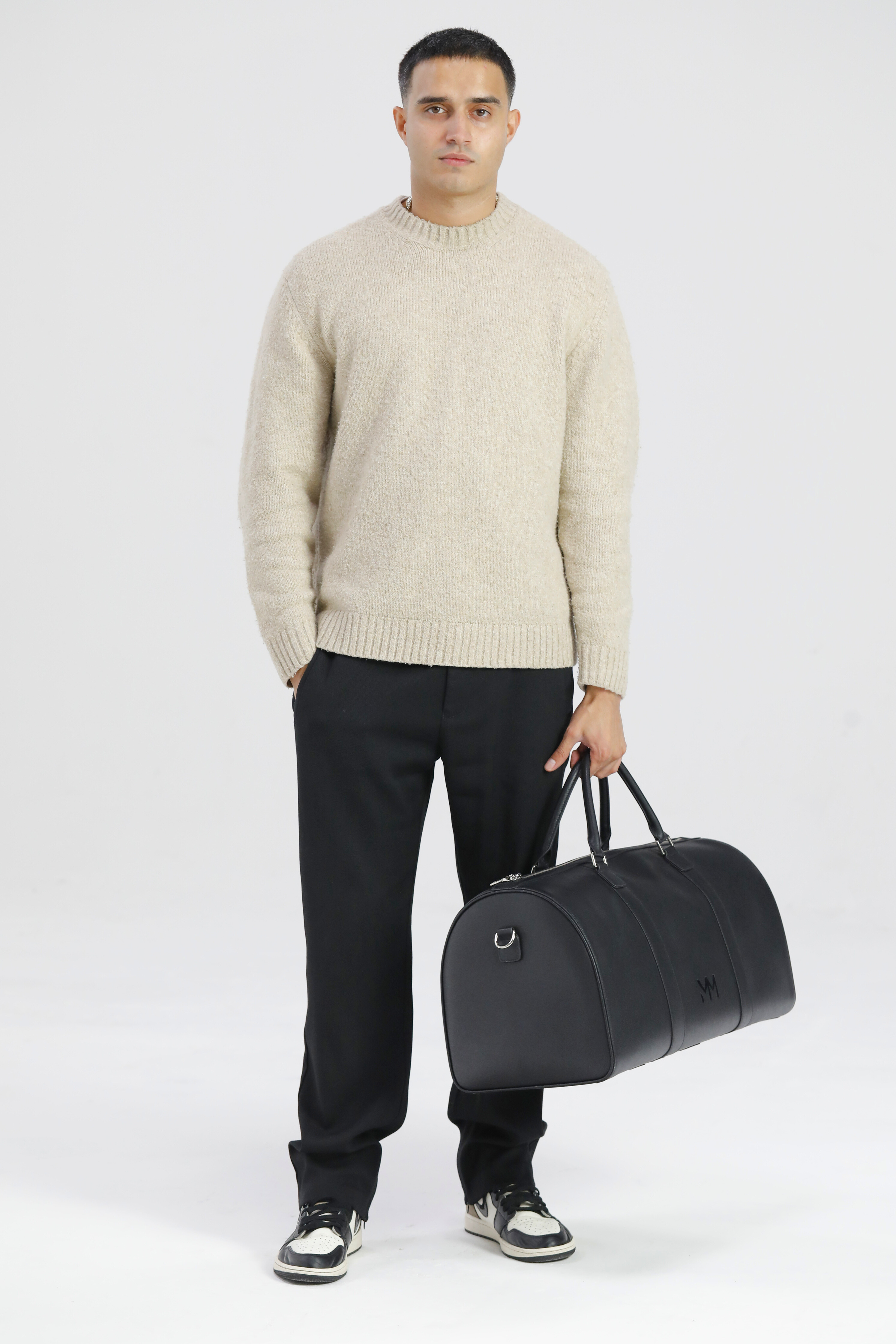 Black Saffiano Duffle Bag