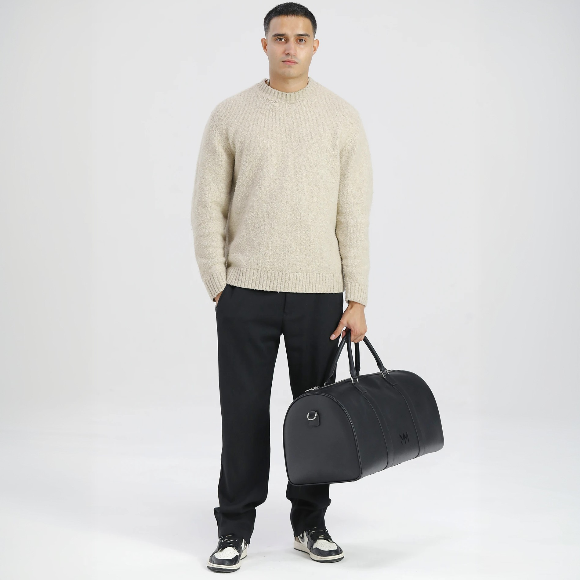 Black Saffiano Duffle Bag