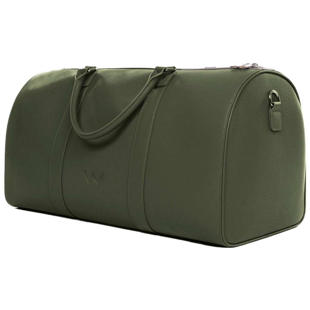 Olive Saffiano Duffle Bag