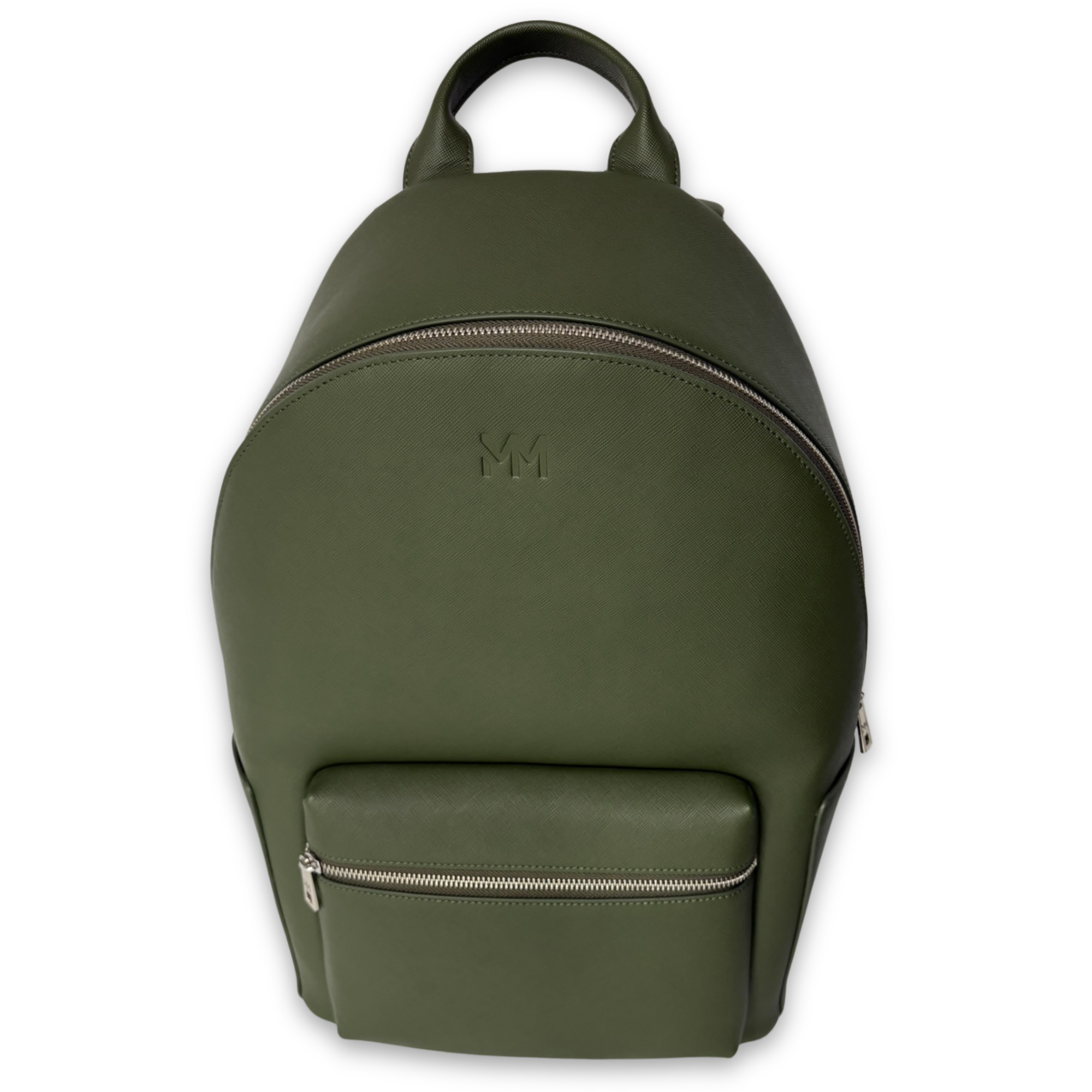 Olive Saffiano Leather Rucksack
