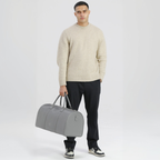 Nardo Grey Saffiano Duffle Bag