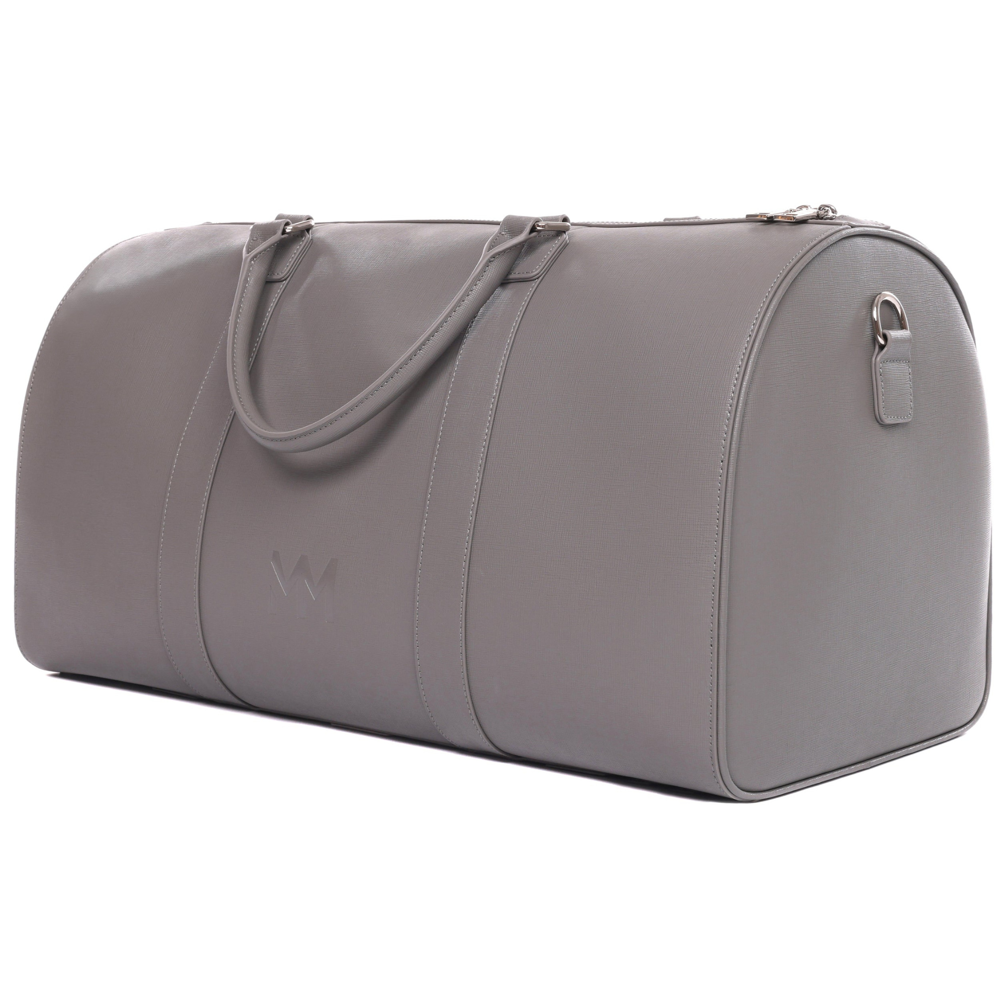 Nardo Grey Saffiano Duffle Bag
