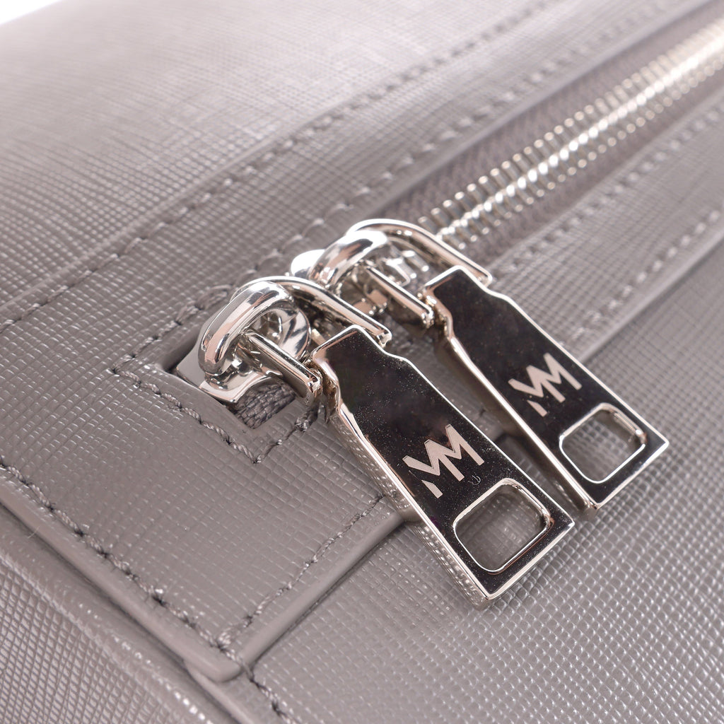 Nardo Grey Saffiano Duffle Bag