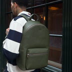 Olive Saffiano Leather Rucksack