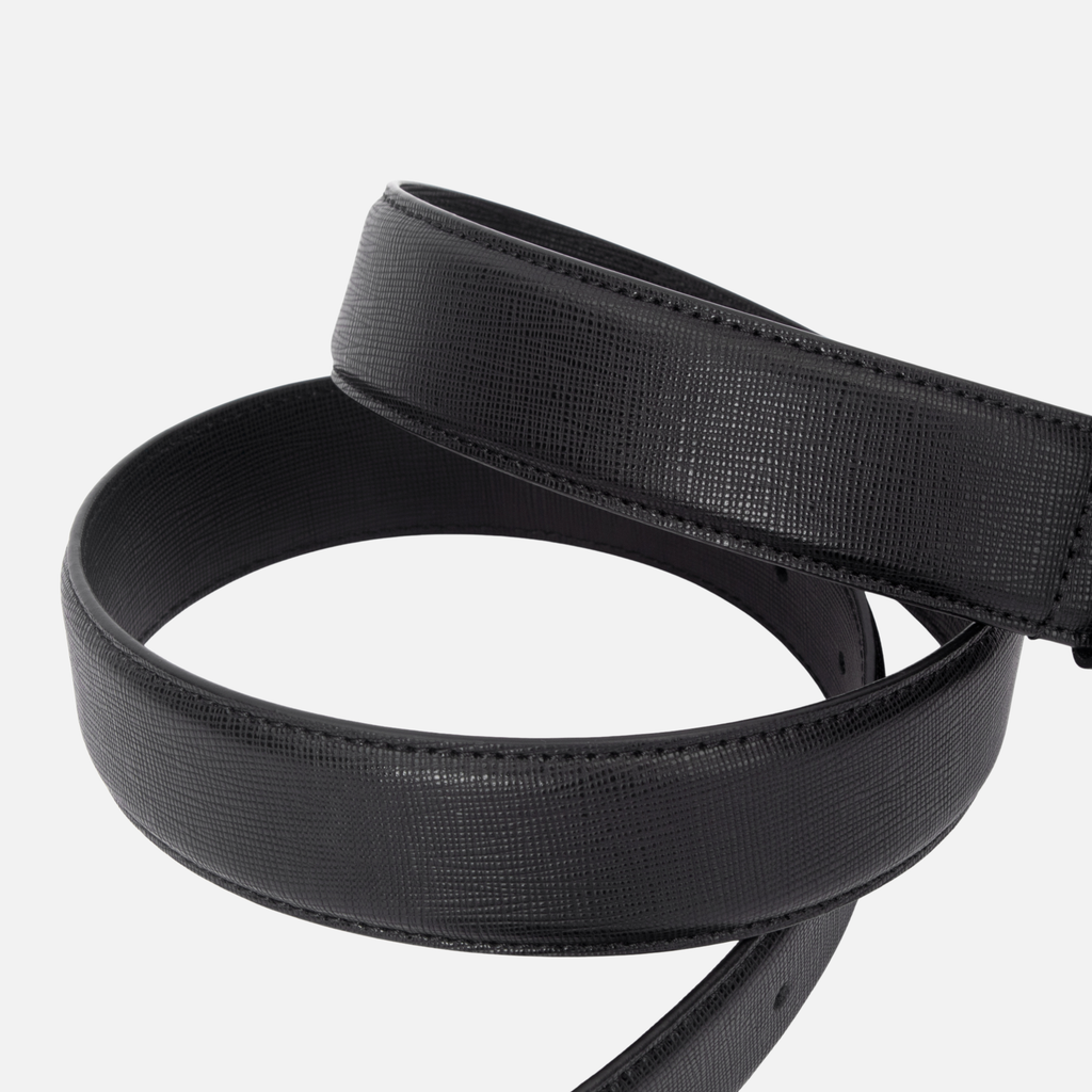 Black Saffiano Leather Belt