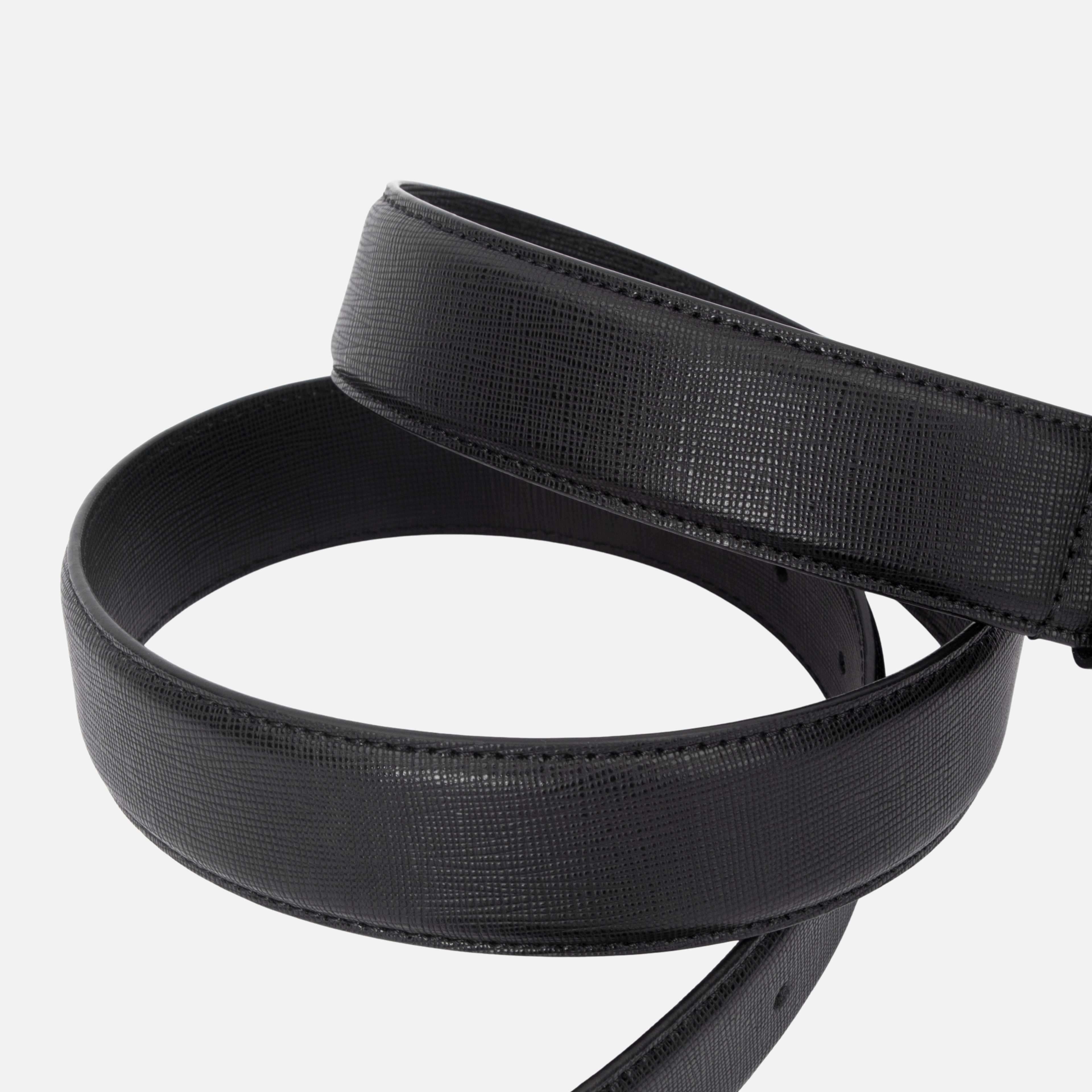Black Saffiano Leather Belt