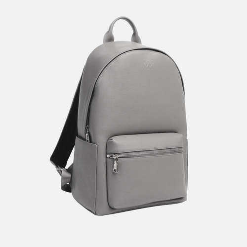 Nardo Grey Saffiano Leather Rucksack