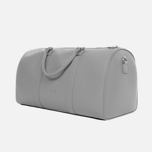 Nardo Grey Saffiano Duffle Bag