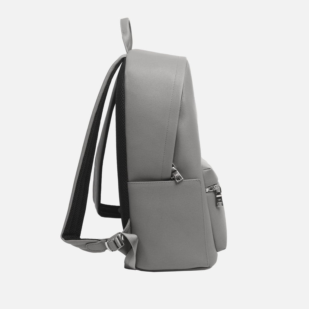 Nardo Grey Saffiano Leather Rucksack