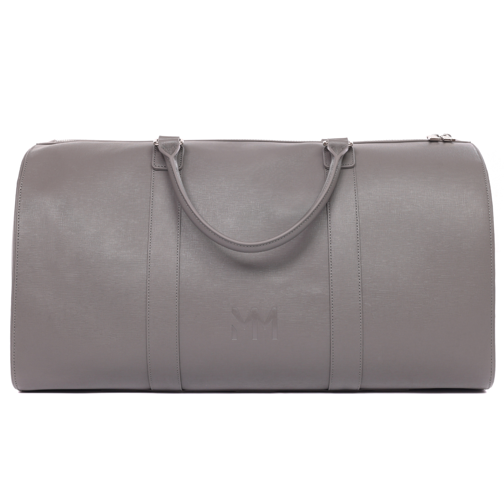 Nardo Grey Saffiano Duffle Bag