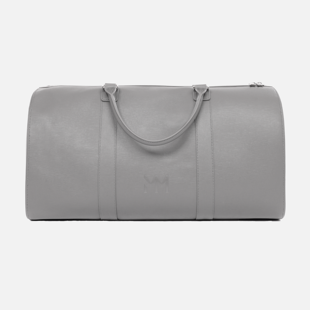 Nardo Grey Saffiano Duffle Bag