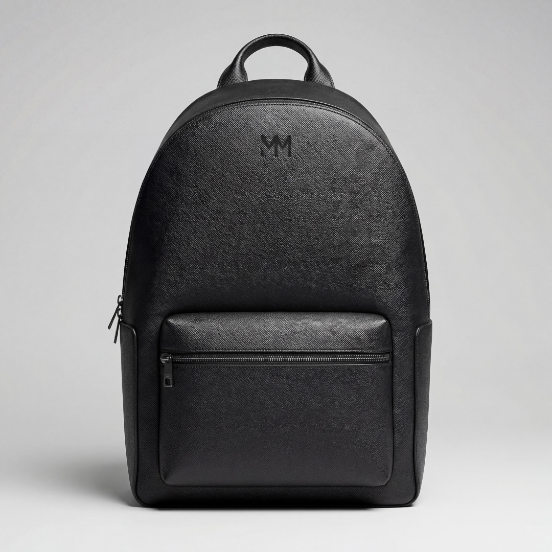 Black Saffiano Leather Rucksack