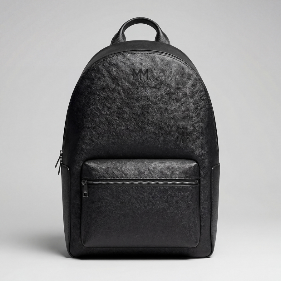 Black Saffiano Leather Rucksack