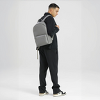 Nardo Grey Saffiano Leather Rucksack