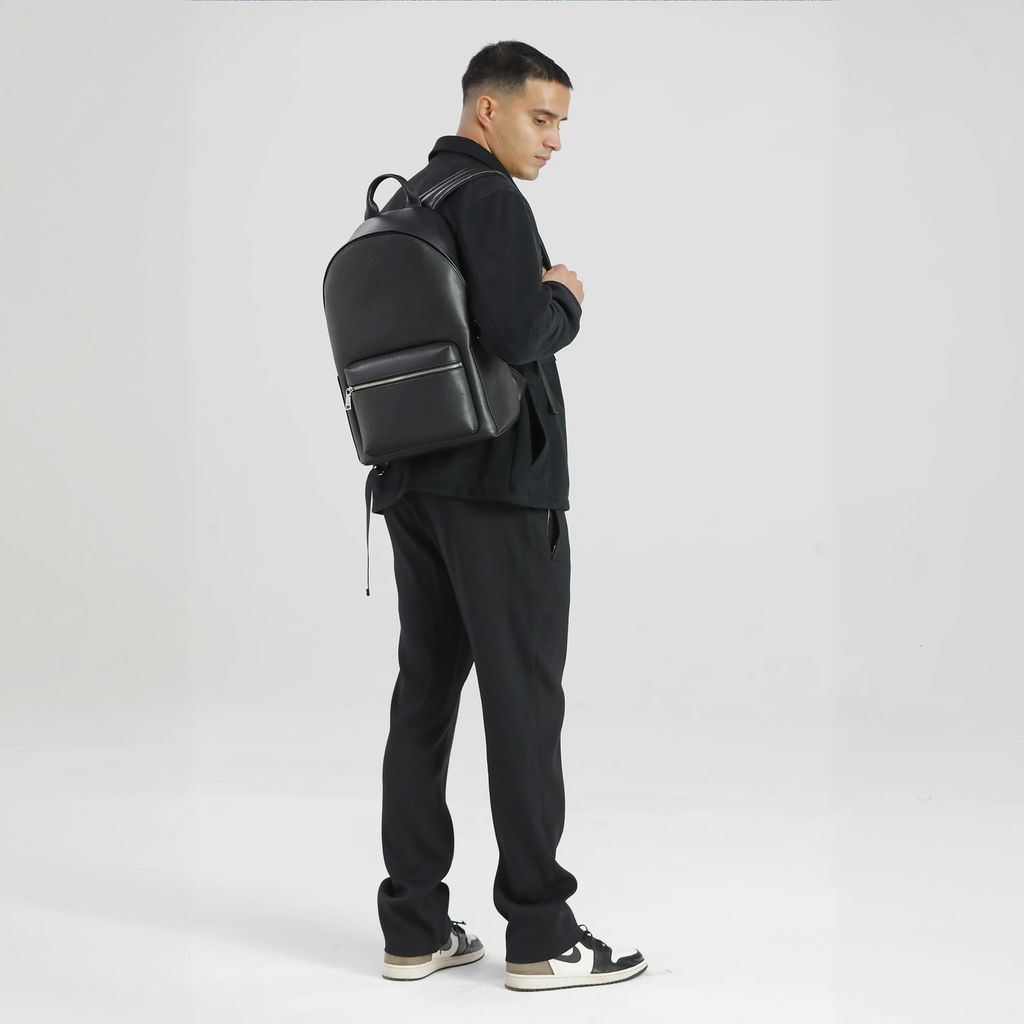 Black Saffiano Leather Rucksack
