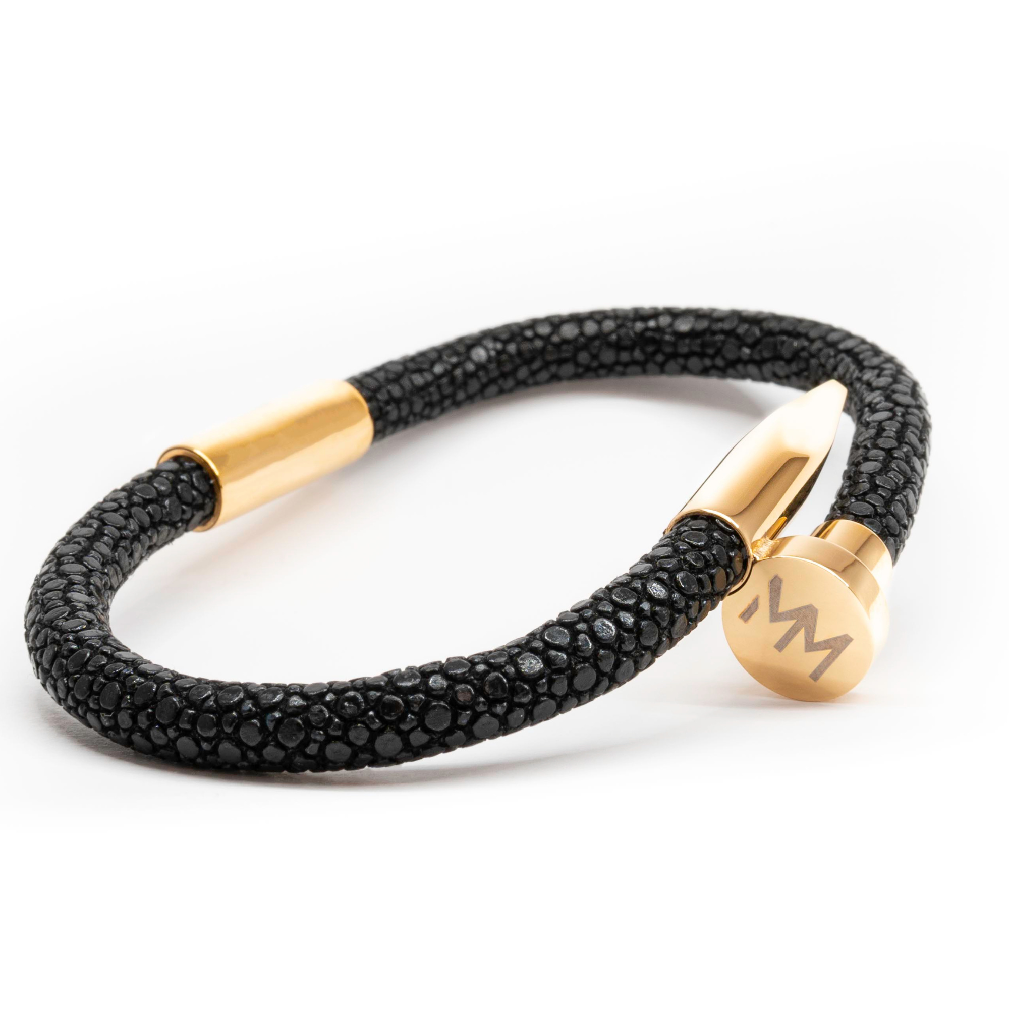 Black/Gold Stingray Nail Bracelet