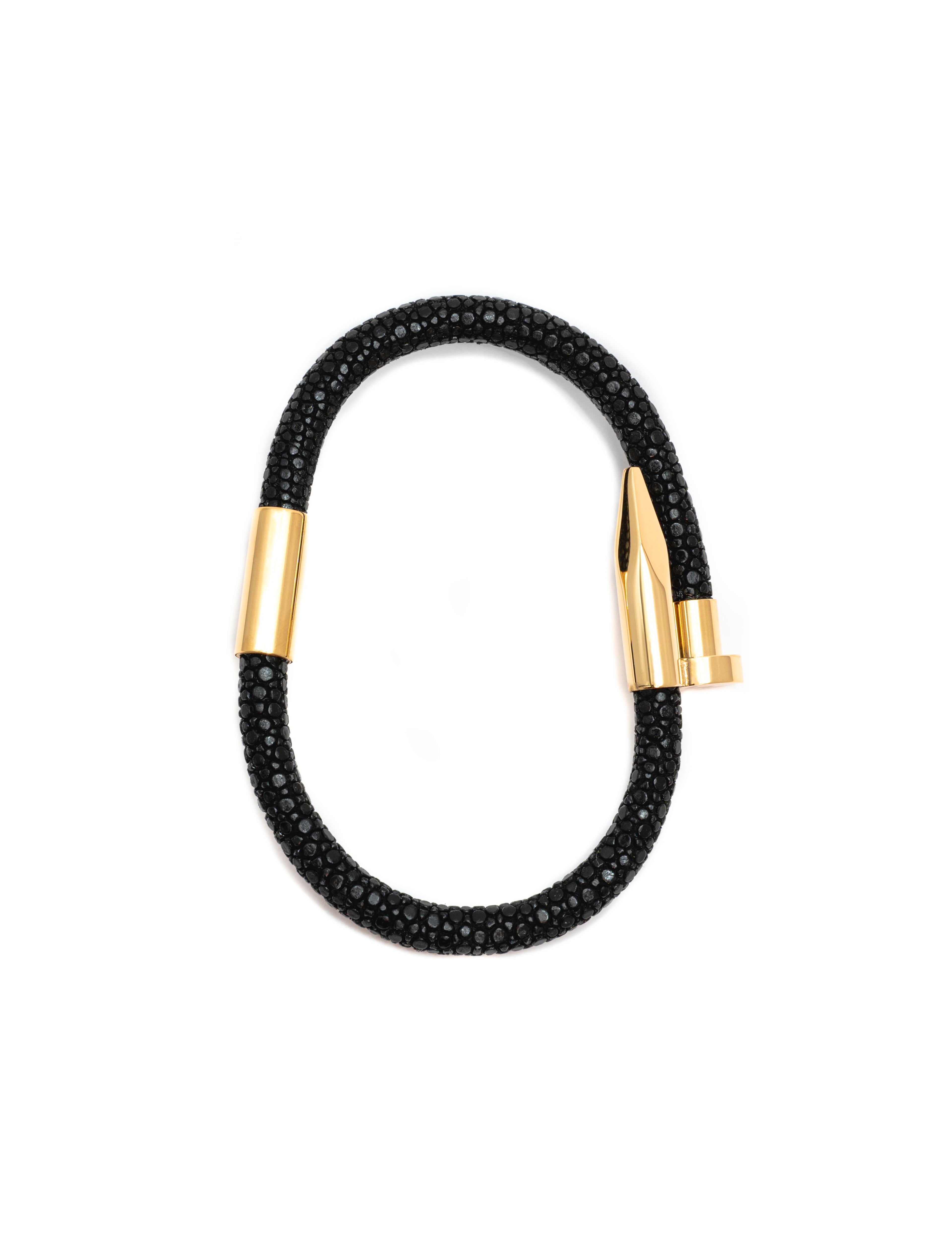Black/Gold Stingray Nail Bracelet