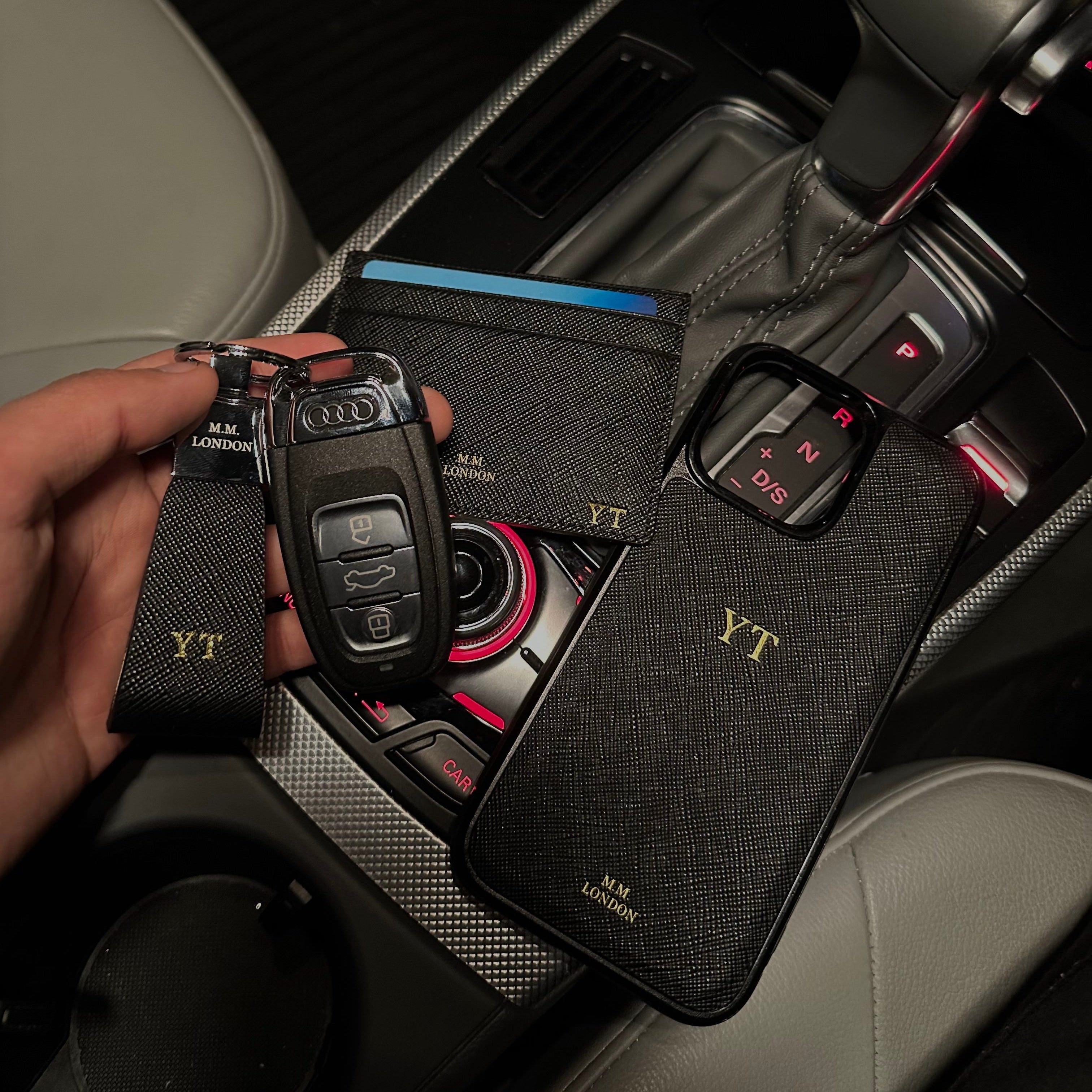 Black Saffiano Key Holder