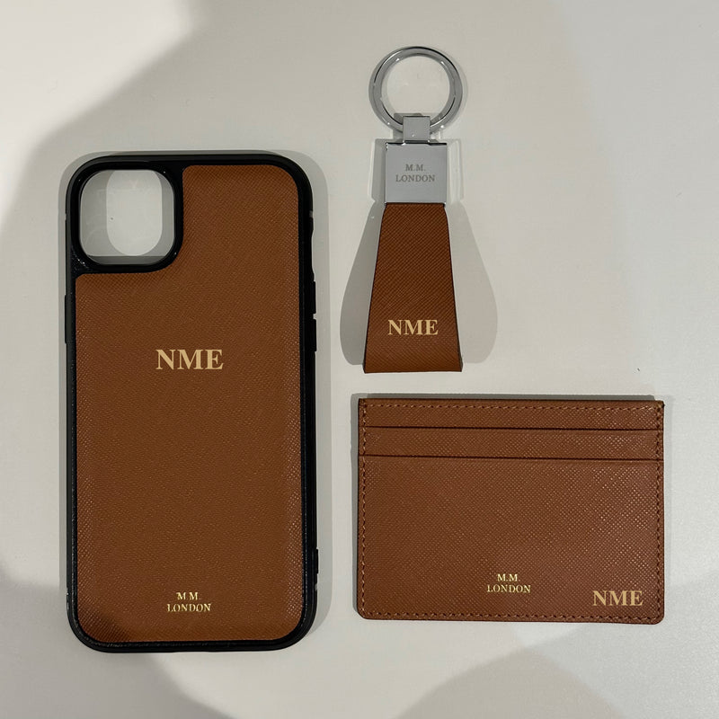 Brown Saffiano iPhone Cases (iPhone 14 Models Only)